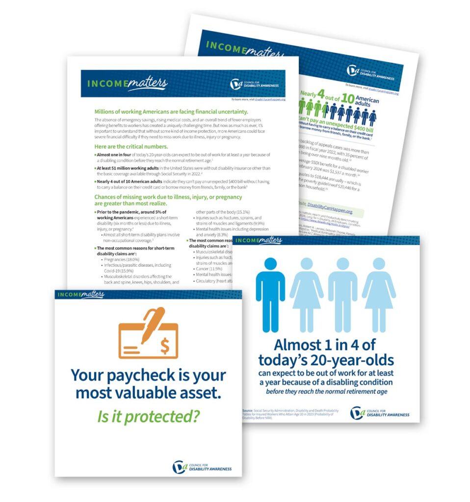 Thumbnail image of 2024 fact sheet and 2 sample social media graphics
